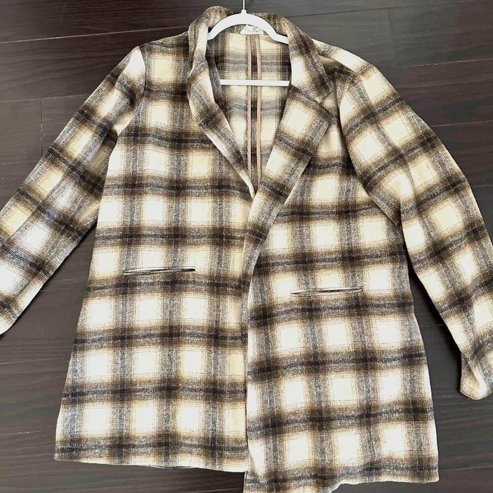 A Flannel Print Cardigan